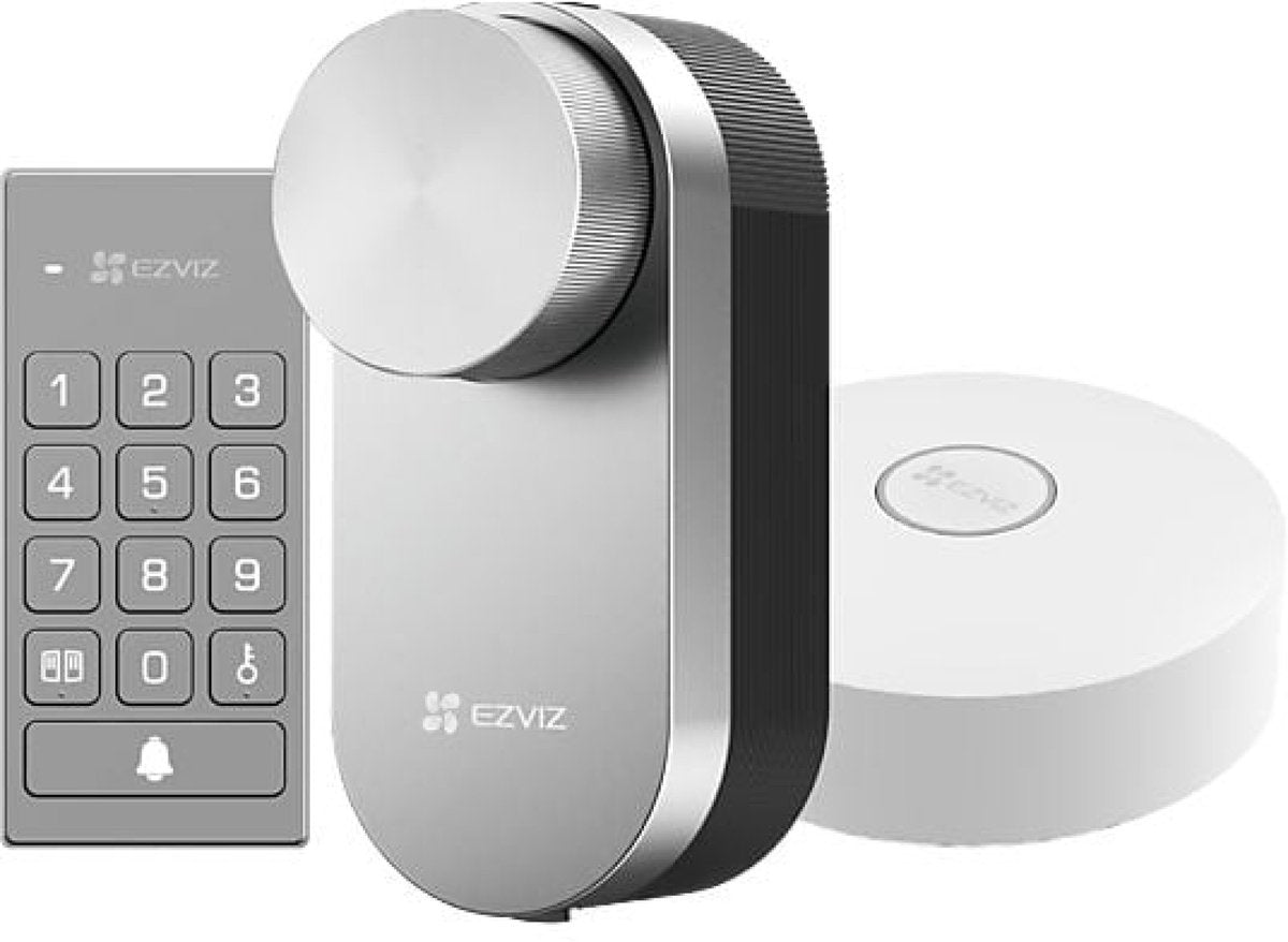 Serrure intelligente Ezviz dl01pro avec clavier multifonction et passerelle domestique a3, bluetooth avec accès à distance, sans clé pour maison connectée
