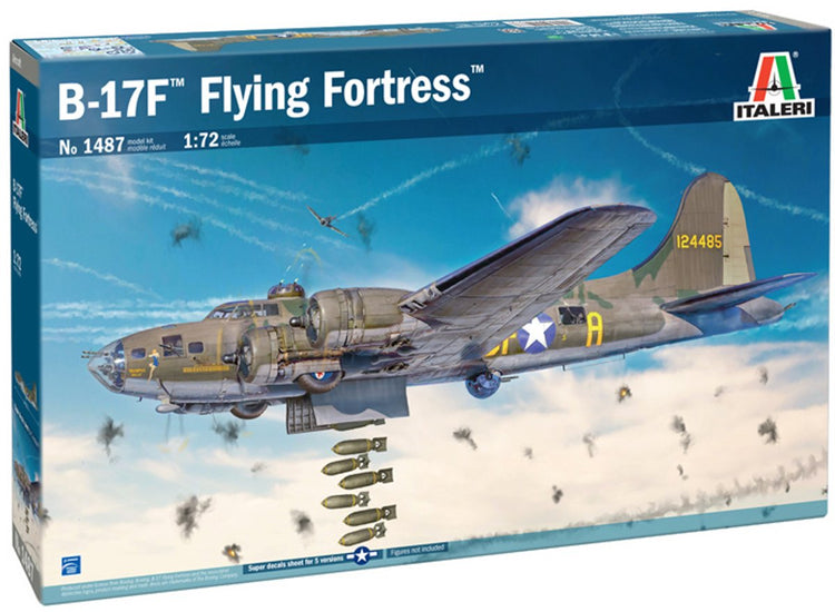 Italeri maquette avion - 1487 boeing b-17f Flying Forteresse - bombardier lourd américain en plastique - 1:72 - modélisme