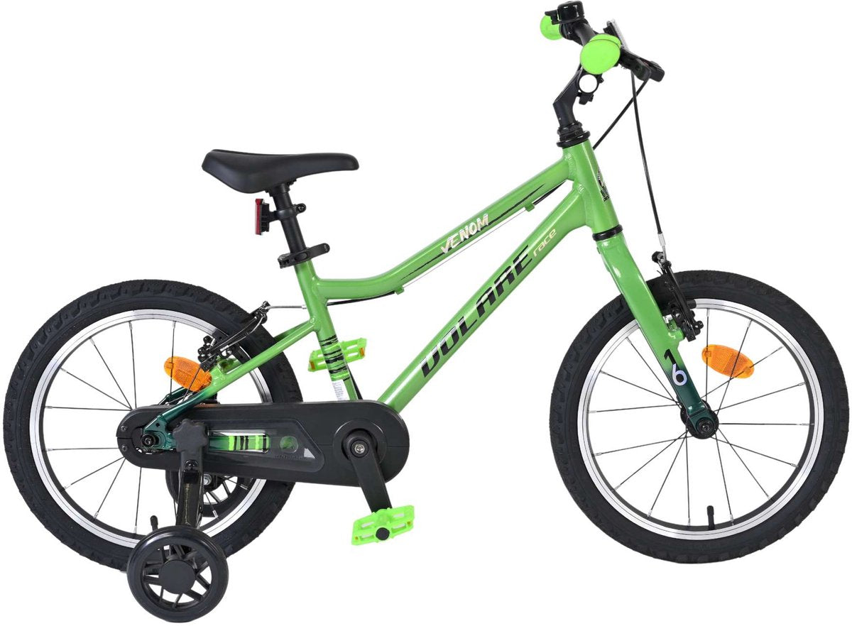 Vélo enfant Volare venom - garçons - 16 pouces - vert - deux freins à main