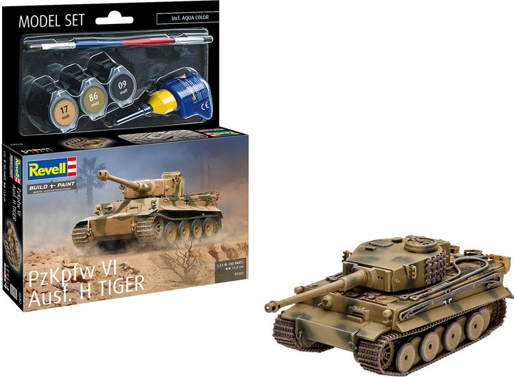 Maquette de véhicule militaire Revell - 63262 panzerkampfwagen vi tigre i - pzkpfw vi ausf. h tigre - jeu de maquettes en plastique - 1:72 - modélisme