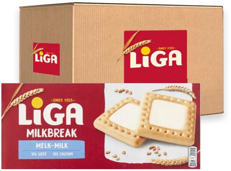 Liga milkbreak cookies lait - boîte 12 x 245g - cookie - biscuits pour la route ou le travail et le bureau