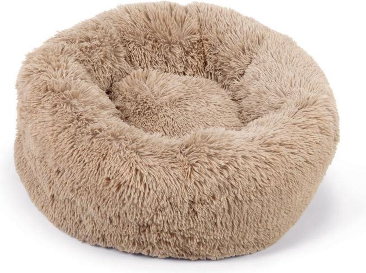 Beeztees yali - lit pour chien - peluche - moelleux - beige - diam. 60 cm