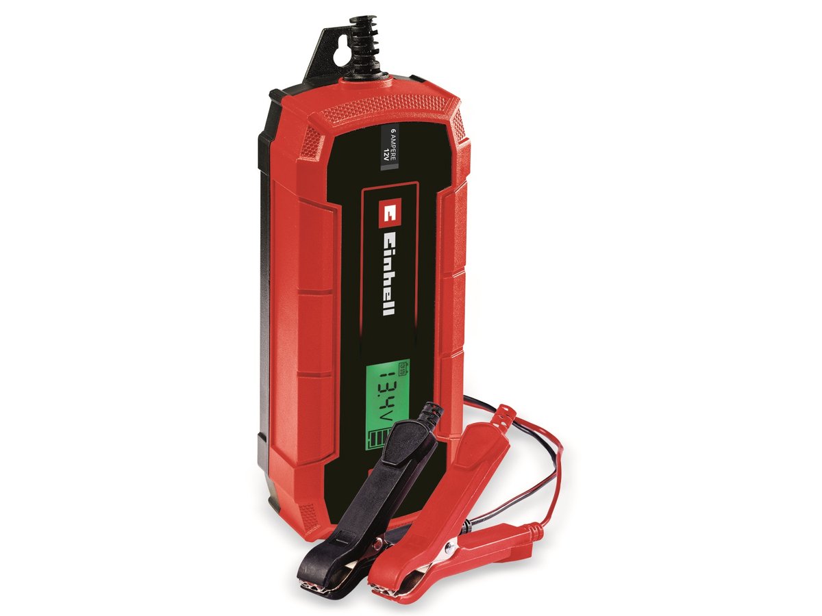 Chargeur de batterie Einhell CE-BC 6 m - tension de charge : 12 V - max. courant de charge : 6 A - batteries de min. 3 à max. 150 Ah - fonction de charge d'entretien - convient aux batteries gel, AGM et au plomb sans entretien