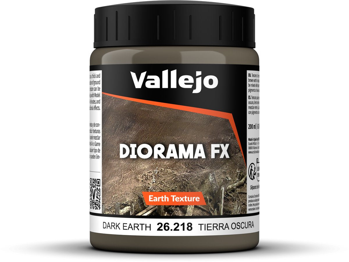Pâte texture terre foncée Vallejo - texture acrylique diorama fx - 200ml