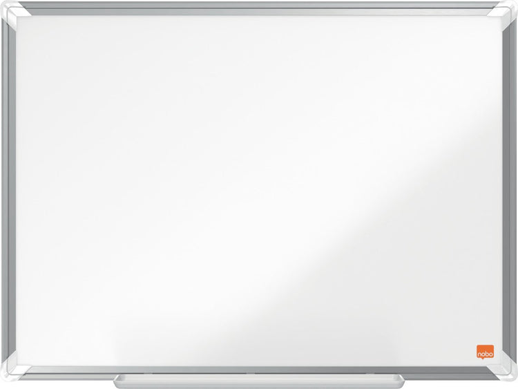 Tableau blanc magnétique émaillé Nobo premium plus - avec plumier - avec marqueur pour tableau blanc - 600x450mm