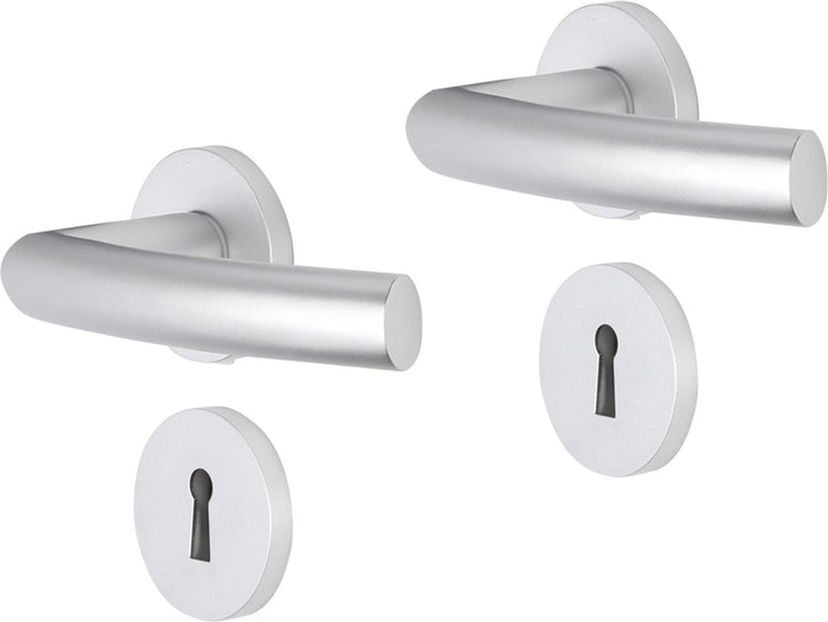 Poignée de porte Impresso - burton - pour l'intérieur - ronde avec rosace à clé ronde - aluminium - 2 pièces