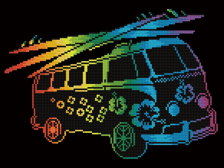 Diamond dotz® ddk7.049 - peinture diamant adultes - peinture diamant avec cadre - voiture de rêve 41 x 31 cm - pierres rondes - paquet complet