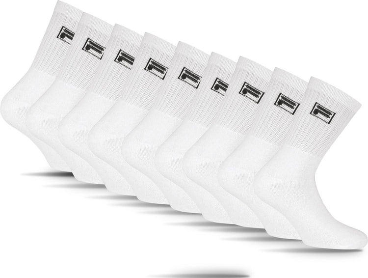 Fila chaussettes de sport de tennis petit logo - taille 39 42 - paquet de 9 - blanc