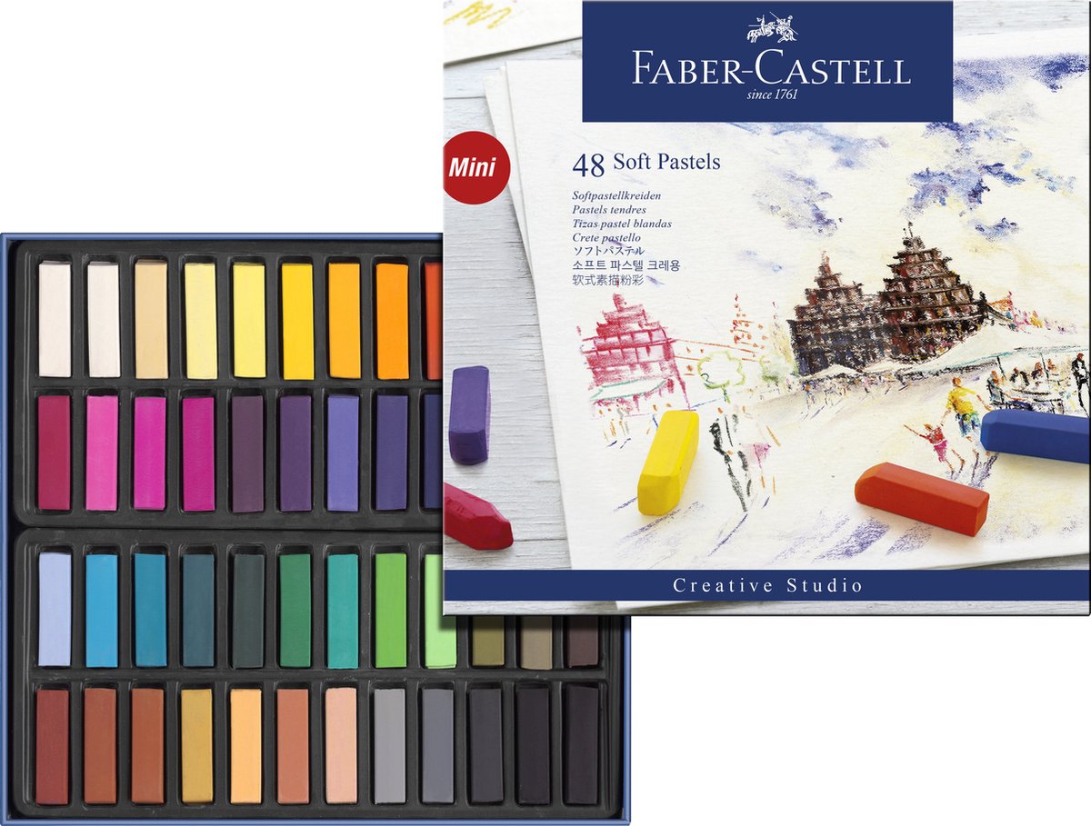 Faber Castell Faber Castell FC-128248 Pastelkrijt Pouche de demi-longueur de 48 pièces