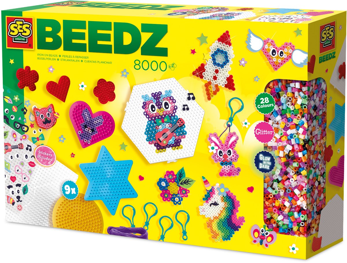 Ses perles thermocollantes créatives - méga kit de bricolage - bricolage - sans PVC - pour les enfants à partir de 5 ans - 8000 perles thermocollantes