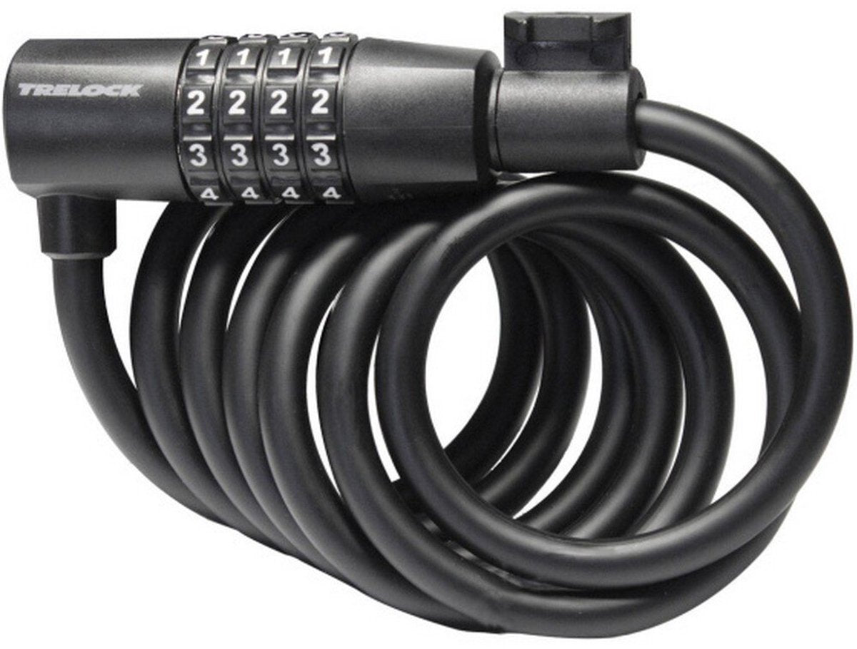 Trelock SK108 Code de verrouillage du câble en spirale 180 8 mm noir