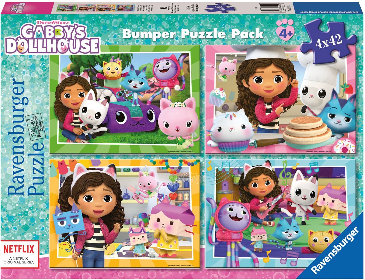 Puzzle Gabby's Dollhouse 4 X 42 Pieces