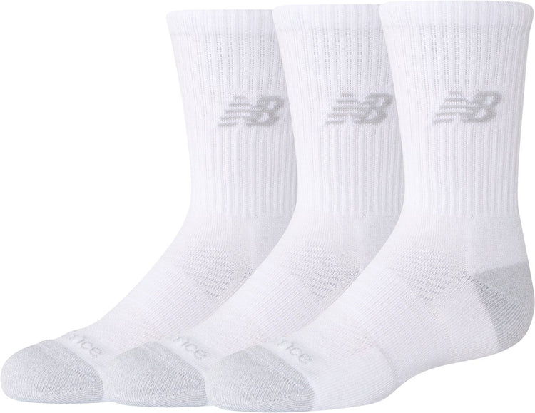 New Balance Youth Active Crew Chaussettes Lot de 3 chaussettes de sport unisexes - Blanc