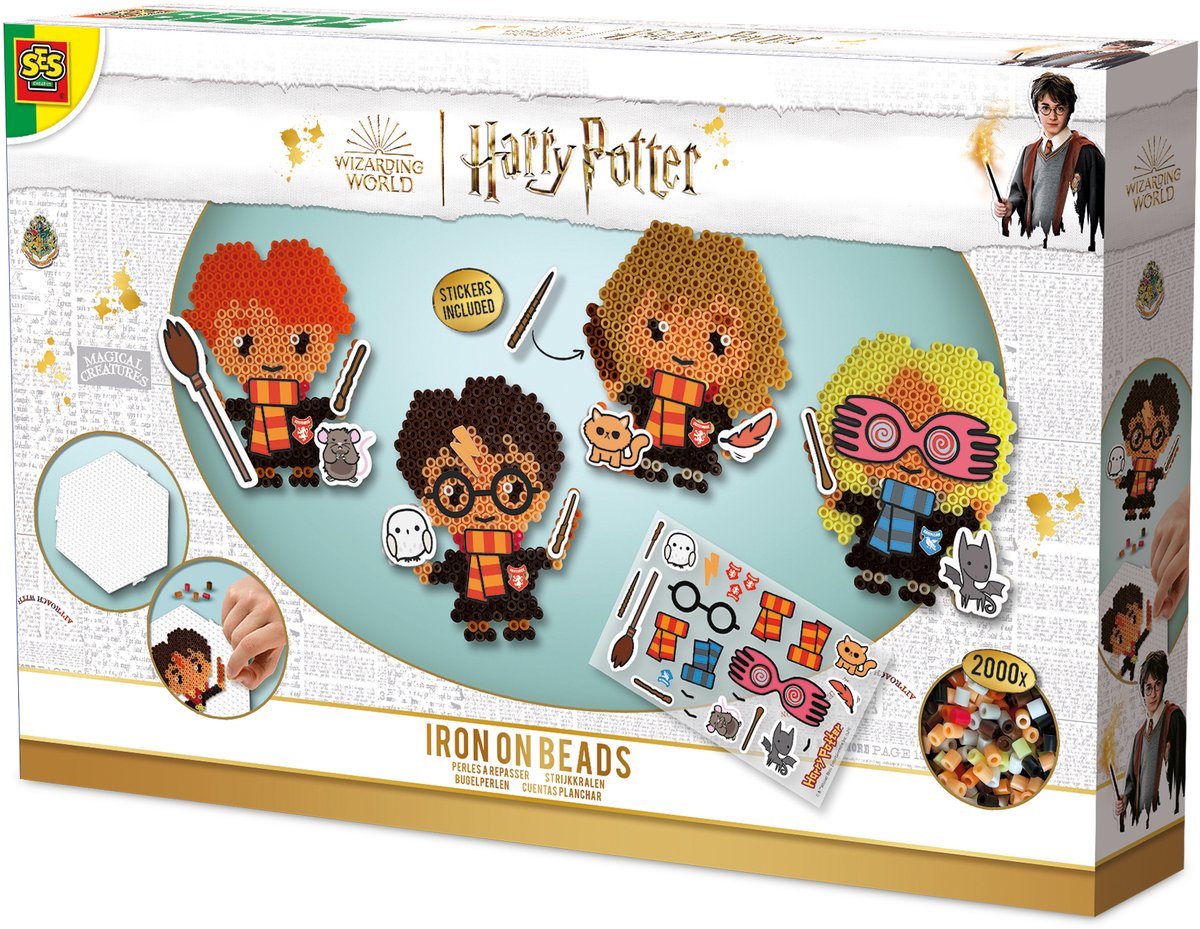 Ses creative - beedz - harry potter - perles à repasser - 2000 pièces avec plaques de base et autocollants - à partir de 6 ans - Cadeaux de Noël