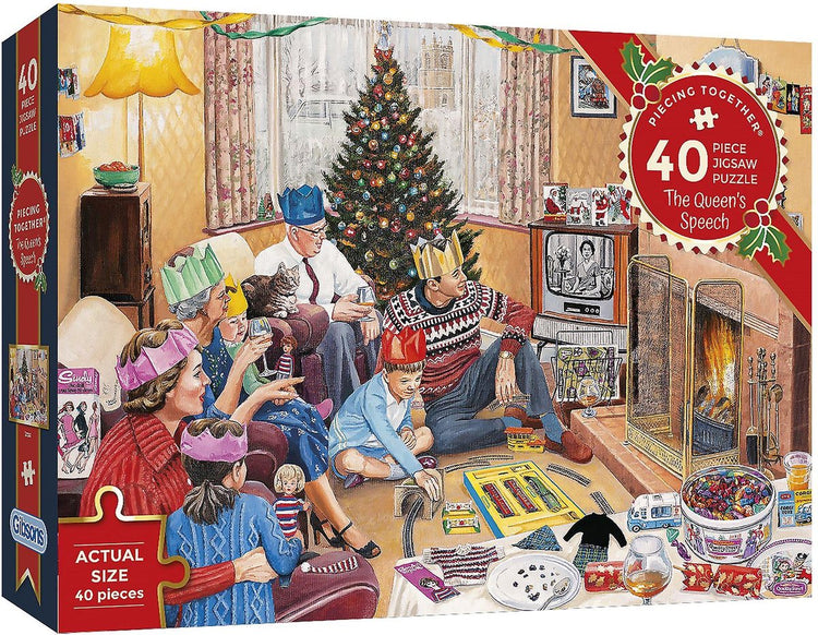 Gibsons - le discours de la reine (par Trevor Mitchell) - 40 pièces xxl 28,5×20,5 cm (l×h) - des puzzles pour les tout-petits