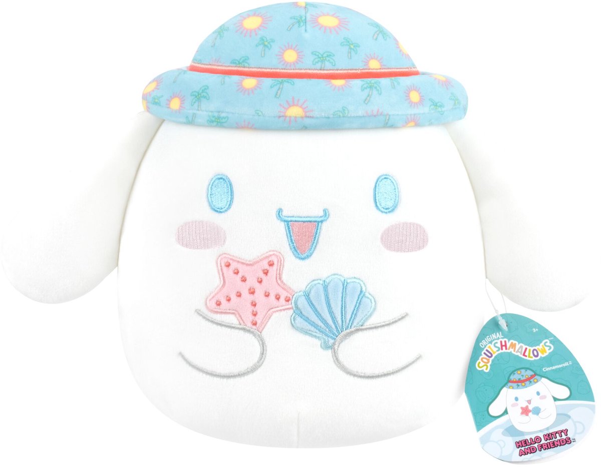 Squishmallows Jazwares - Hello Kitty et ses amis - Saisissez l'instant chapeau Cinnamoroll - Peluche 20 cm