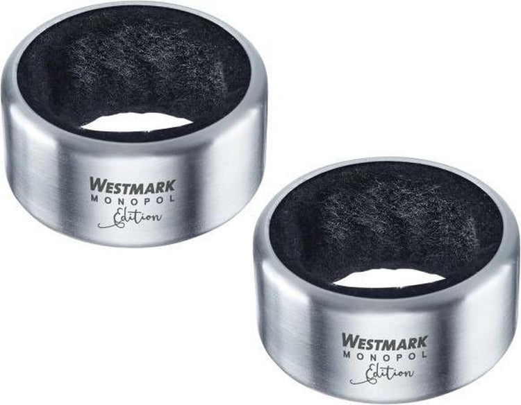 Westmark 2 anneaux anti-goutte incl. 2 inserts de rechange, édition monopol, feutre silicone inox, alessio, argent noir, 61843360