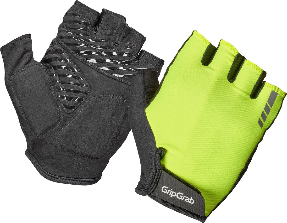Gripgrab - proride rc max gants de cyclisme d'été à doigts courts avec rembourrage - jaune haute visibilité - homme - taille xxl