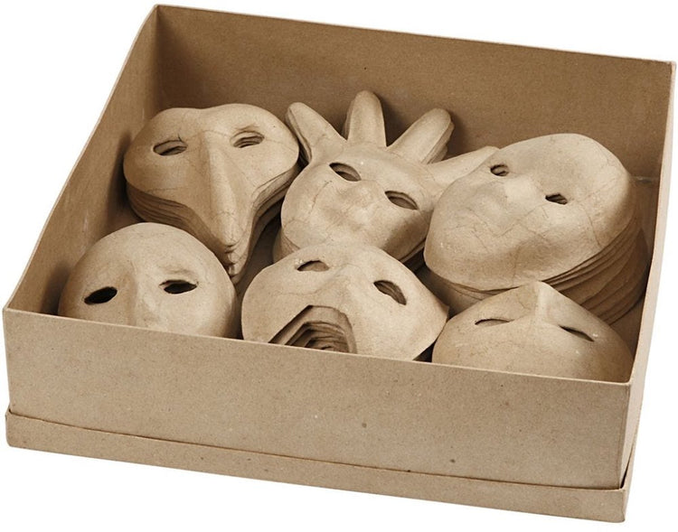 Masques d'entreprise Creativ, h: 12-21 cm, 60 pièces 1 boîte