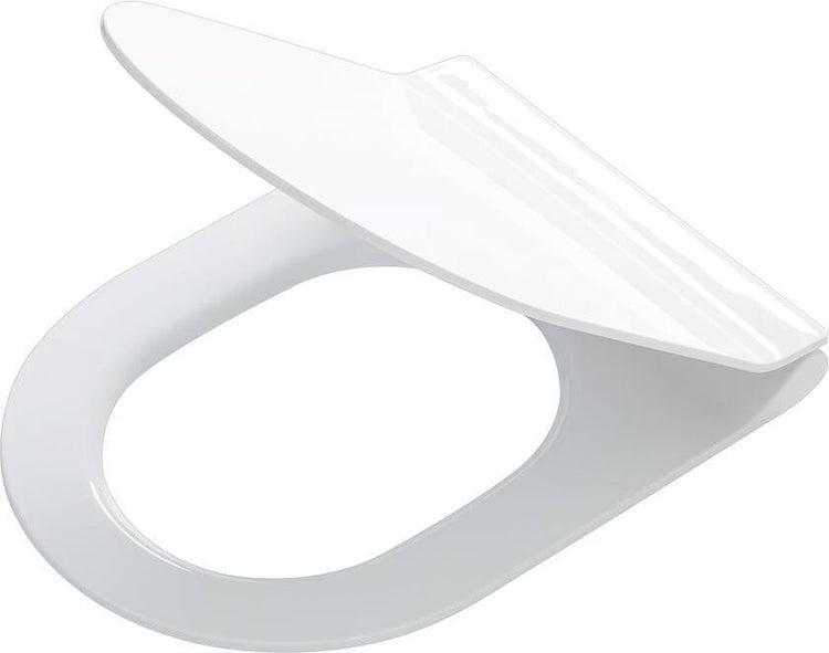 Tiger veiros - abattant de toilettes en forme de D - abattant de toilettes avec couvercle - fermeture en douceur - fonction de nettoyage facile - thermoplastique - blanc