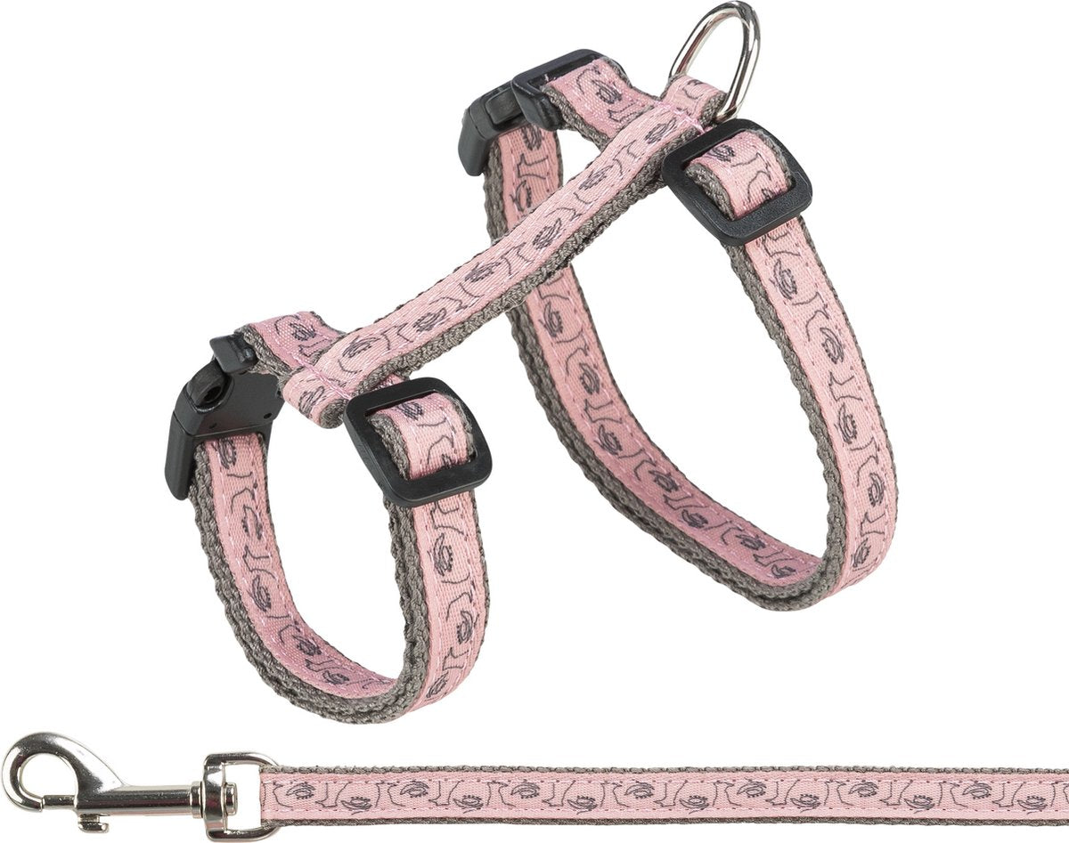 Trixie Cat Turbine avec la laisse rose gris