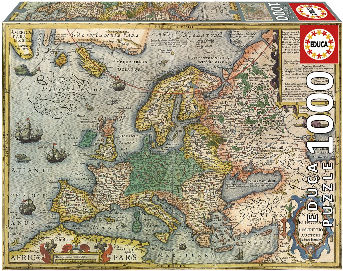Educa eudca - puzzle - 1000 pièces - carte des pièces
