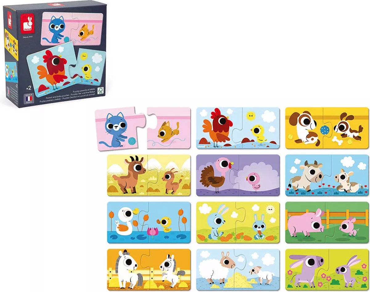 Janod - jeu de réflexion - parents et bébés animaux
