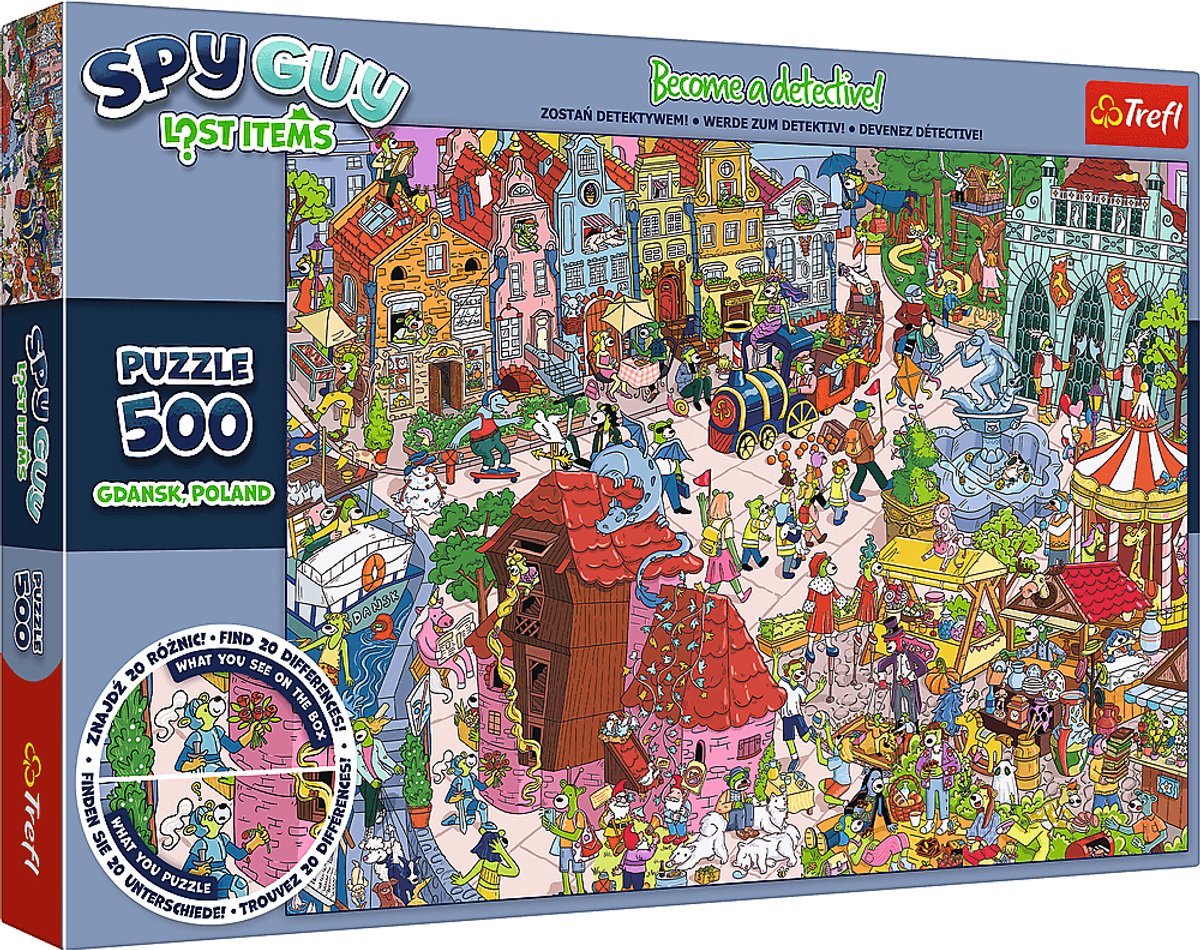 Trefl puzzle espion gars objets perdus Gdansk Pologne 500 pièces.