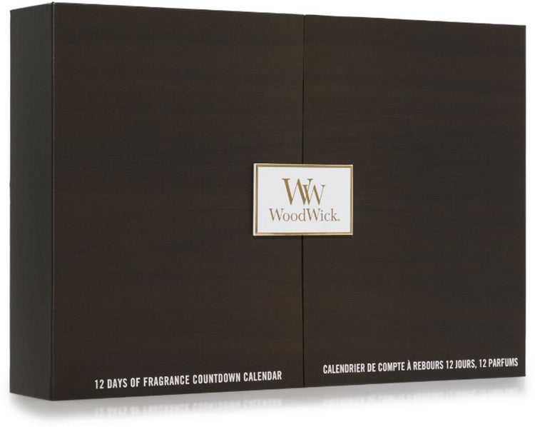 Woodwick - coffret cadeau calendrier de l'avent de luxe - 12 jours de Noël - 12 bougies - jusqu'à 180 heures de combustion