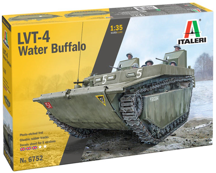 Italeri maquette véhicule militaire - 6752 lvt-4 water buffalo (eto) - véhicule militaire plastique - 1:35 - modélisme