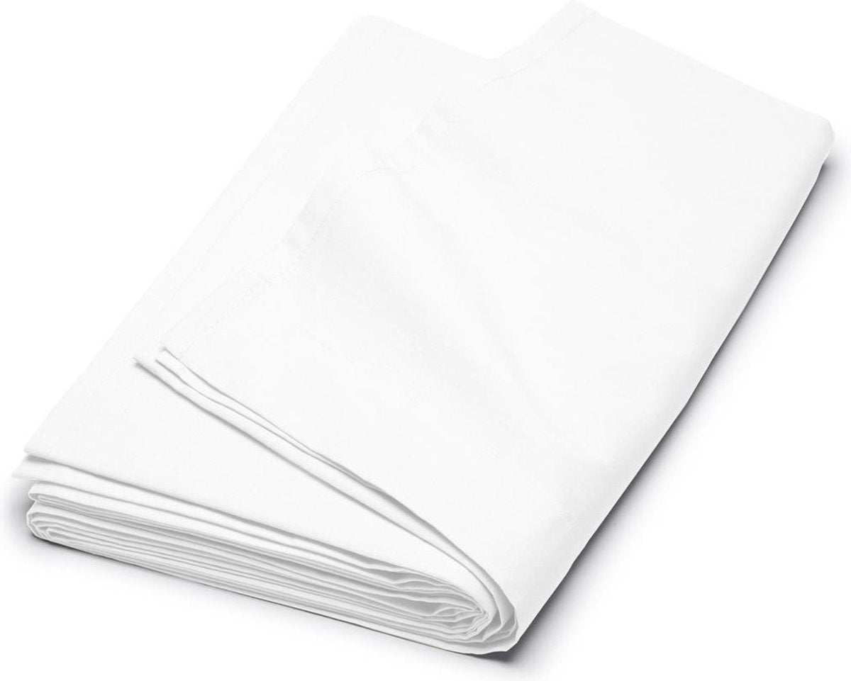 Drap week-end Cendrillon - lits jumeaux - coton - drap de dessus - 240x260 cm - blanc