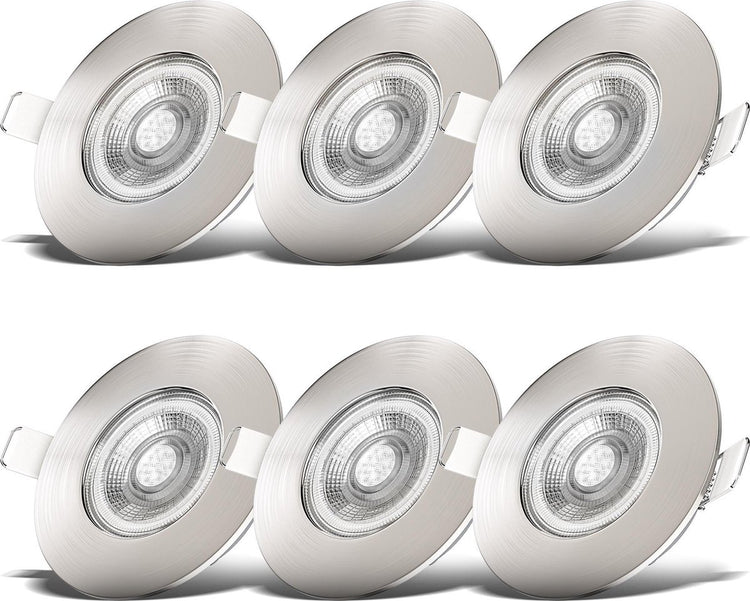 B.k.licht b.klicht - spots encastrables pour salle de bain - lot de 6 - éclairage de salle de bain LED - spots - ip44 - ø9cm - 3 000k - 460lm - 5w
