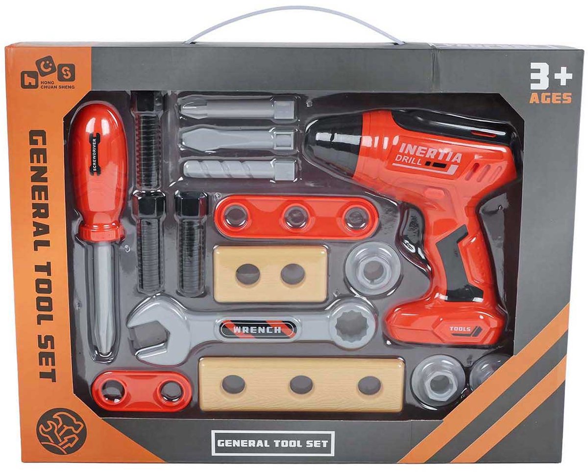 Coffret d'outils avec perceuse - 16 pcs
