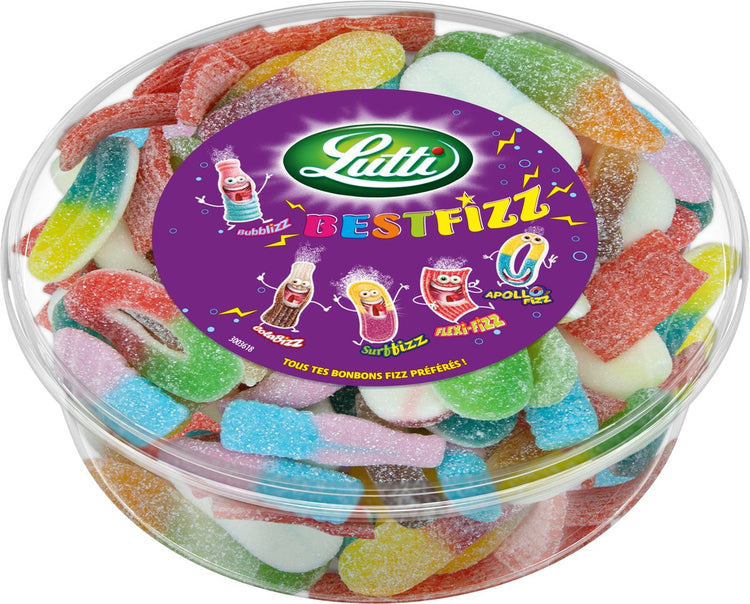 Lutti - best - bonbons fizz-aigres - tubo - 550gr