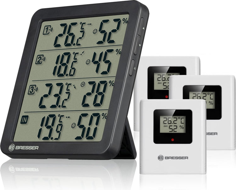 Station météo Bresser - quadro nv - 4 résultats de mesures - 3 capteurs thermo-hygro