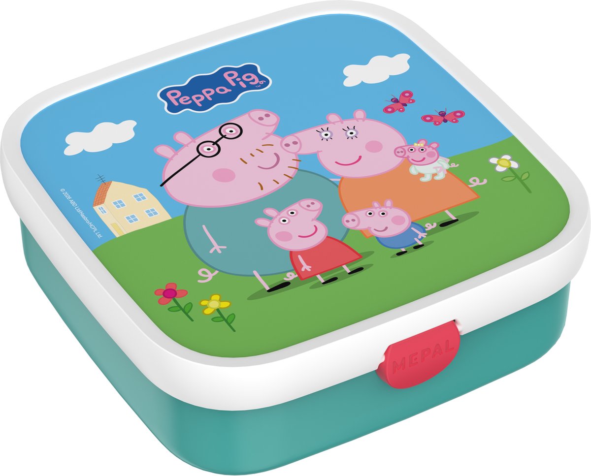 Boîte à lunch bento Mepal grand campus - 1,25 l - comprenant 2 récipients bento étanches amovibles fourchette - peppa pig