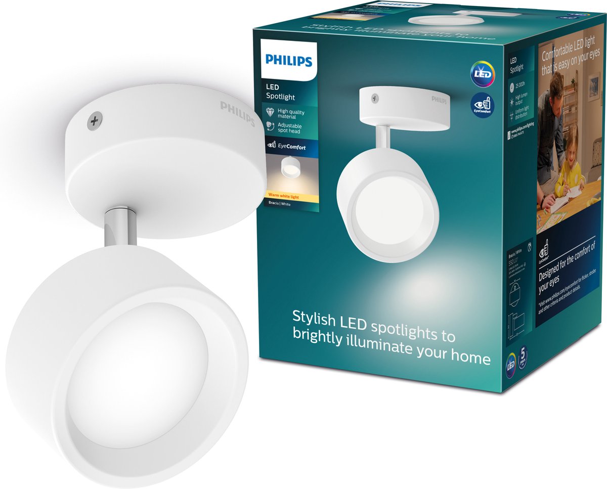 Philips LED Philips Bracia spot unique blanc 27k 1x5,5w 27k