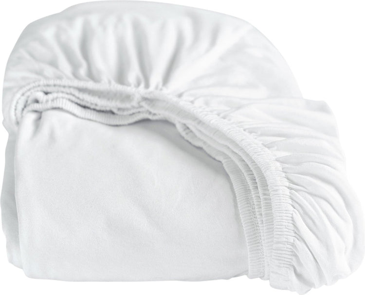 Drap-housse jersey Cendrillon - 2 personnes - coton - 120x200 cm - jusqu'à 25 cm de hauteur - blanc