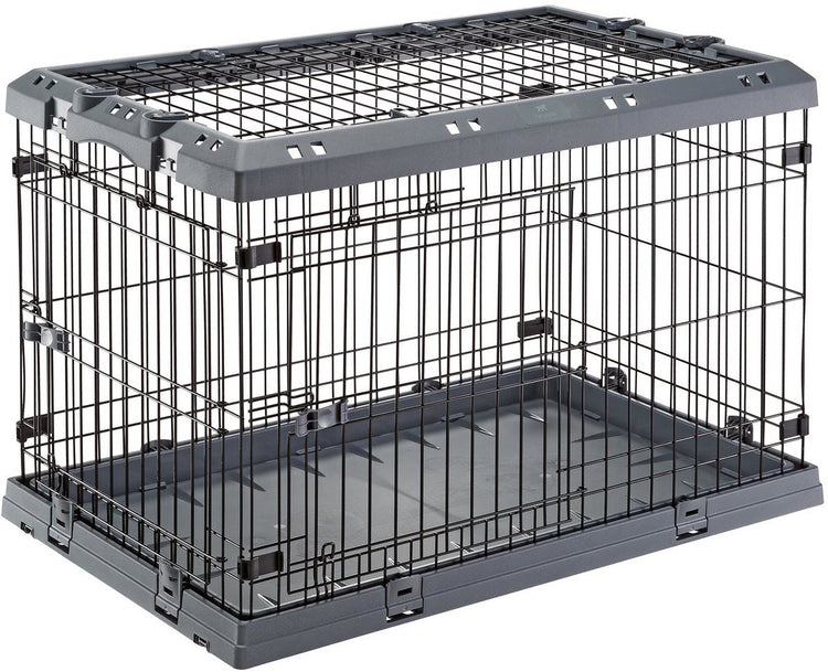 Cage pour chien Ferplast supérieure grise - banc - 92x58x62 cm