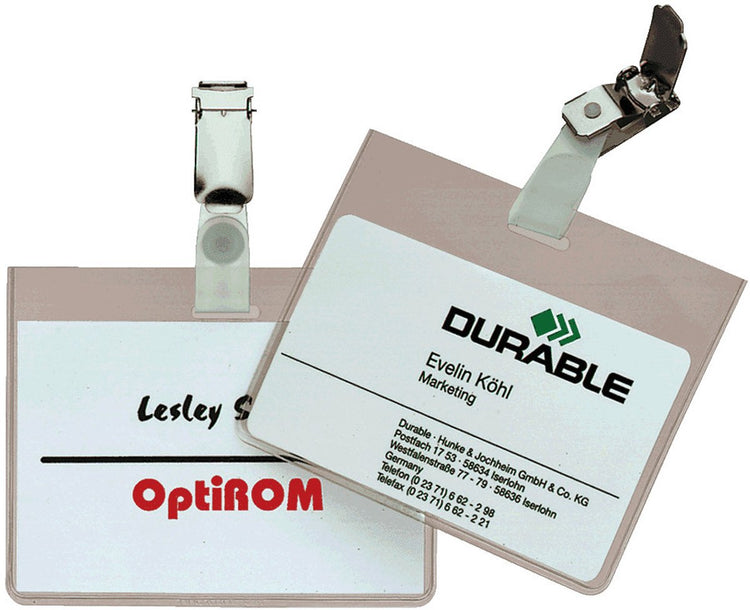 Badges avec fixation par clip durable 8003 8143 60x90mm 25 pièces