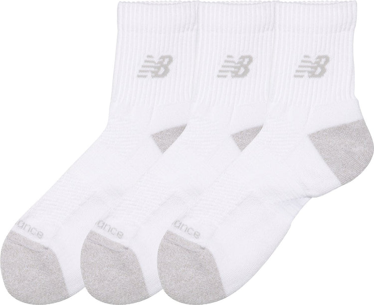 New balance active qtr chaussettes 3 pack chaussettes de sport unisexes - blanc
