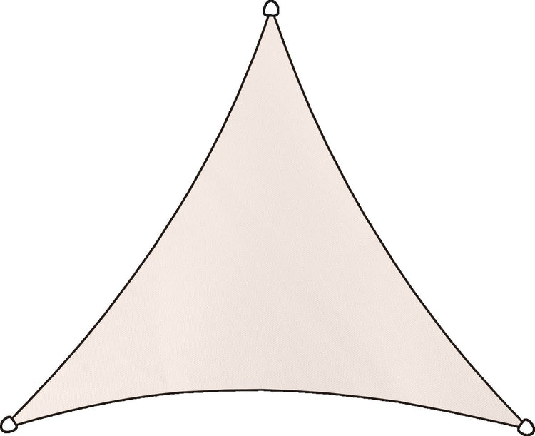 Livin' outdoor toile d'ombrage livigno oxford triangle 3,6 m naturel - protection UV 95% - épaisseur de la toile : 270 gr m2 - avec cordon de fixation et anneaux de fixation en acier inoxydable