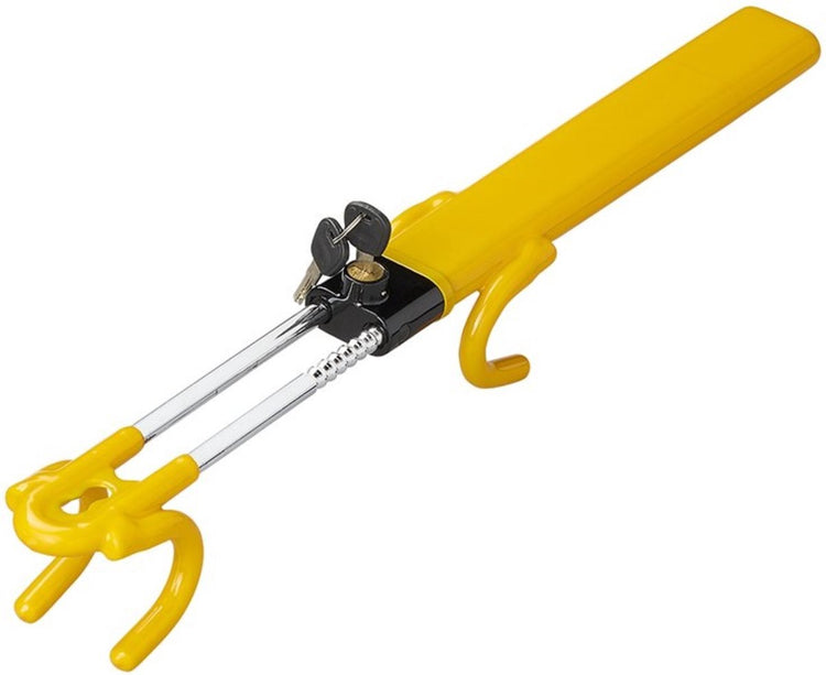 Antivol de volant robuste Proplus - antivol airbag - antivol de volant - antivol de volant - pour volant - sécurité supplémentaire - antivol - installation facile - universel - comprenant 2 clés - réglable de 19 à 31,5 cm - jaune