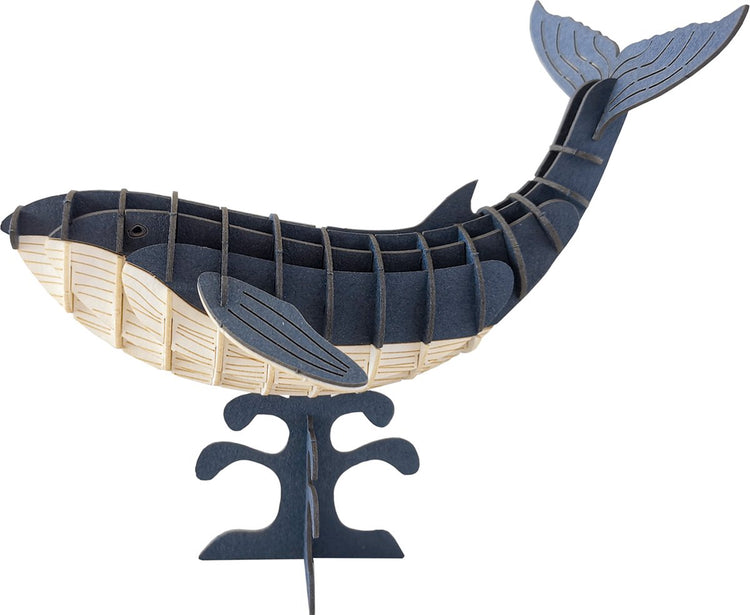 Modèle papier Fridolin 3D - baleine bleue.