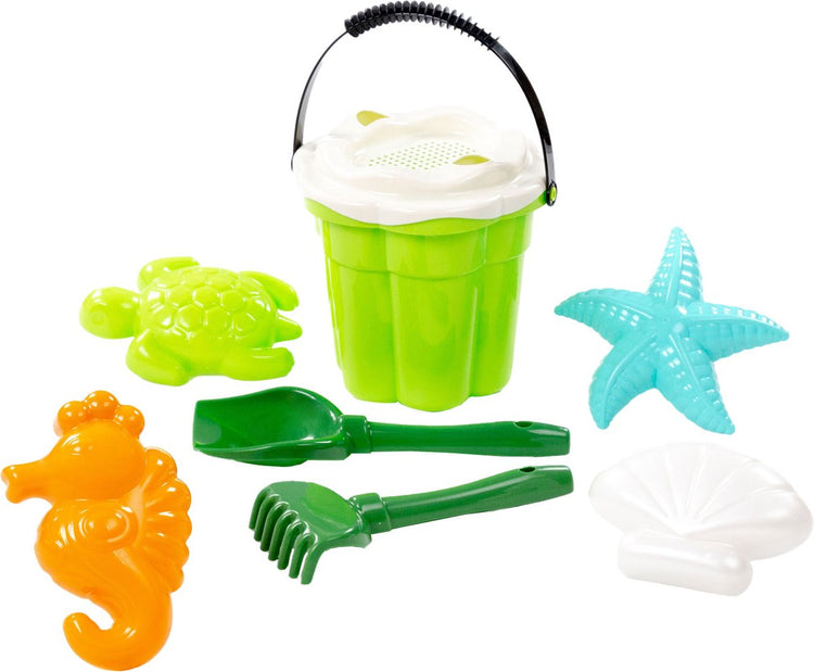 Toys Cavallino Toys Cavallino Classic Bucket Ensemble avec des formes de sable vert, 9dlg.