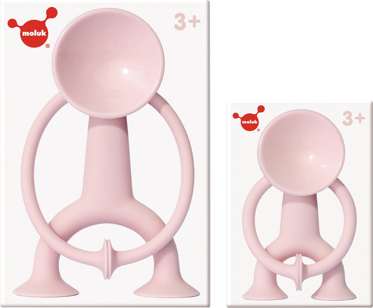 Figurine articulée Moluk boogi junior - rose - h7,5cm - avec ventouses pour toute surface lisse - 3 ans