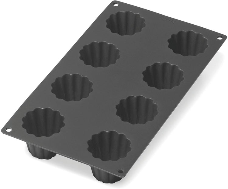 Lékué moule à tarte 8 mini cannelés bordelais - silicone - noir