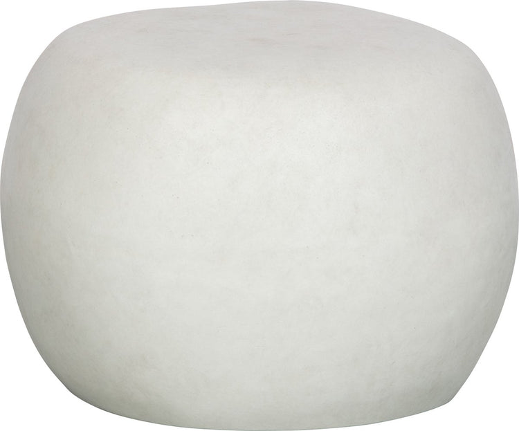 Table d'appoint en galets Vtwonen - argile fibrée - aspect béton - blanc - 35x50x50 cm