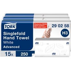 Serviettes Tork 290253 papier recyclé blanc