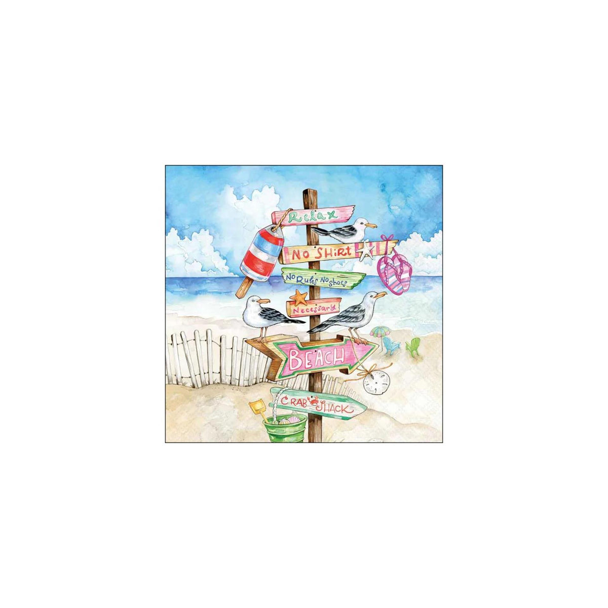 Serviettes Ambiente 33cm panneaux bord de mer